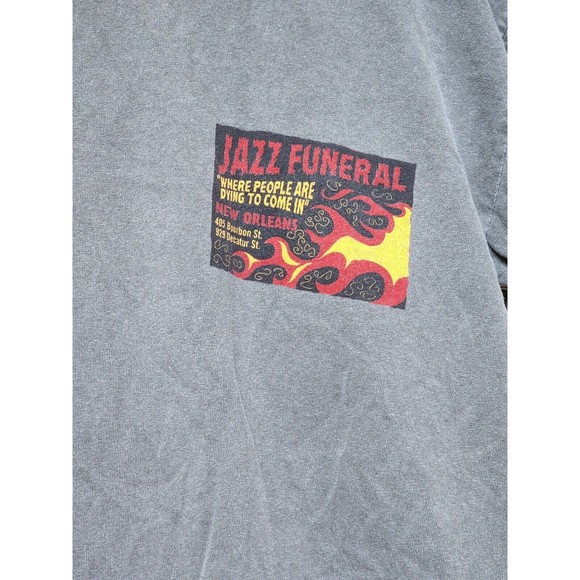 Jazz Funeral Skeleton New Orleans Medium T-Shirt Unisex Horror Halloween 2 Sides - Picture 4 of 6
